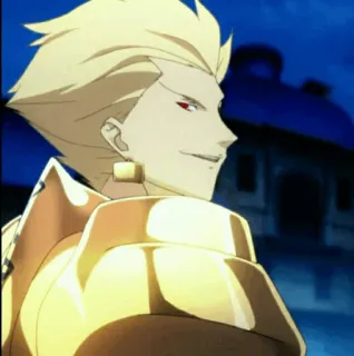 ✨ Gilgamesh Fate/stay night Anime, Król, Heroiczny duch, Złoty, Arogancki telegram sticker