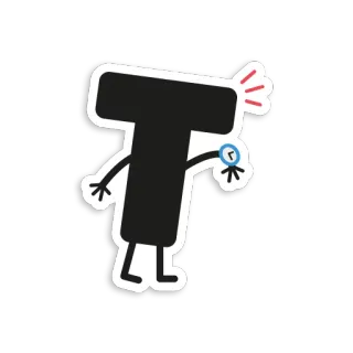 ⏰ letter T, cartoon, character, waiting, watch, deadline telegram sticker