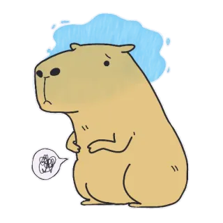 😣 capivara, triste, animal, adesivo telegram sticker