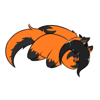 🛏 orange, fuchs, liegend, süß, tier telegram sticker