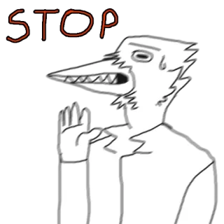 🛑 STOP stop, mano, cartone animato, bianco, disegno telegram sticker