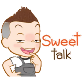 ☺️ Sweet Talk lindo, dibujos animados, palabras dulces, expresión, amigable whatsapp sticker