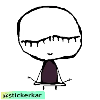 🧘‍♀️ @stickerkar personaje, dibujo, caricatura, triste, mono telegram sticker