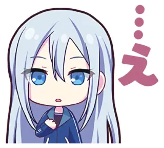 😯 え Аниме, Чиби, Милый, Мультфильм whatsapp sticker