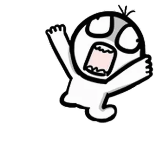 😭 Cartoon, Schreien, Weiß, Panik, Ausdruck, Emotion whatsapp sticker