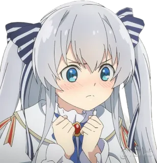 😠 Anime, Mädchen, Süß, Charakter, Illustration, Zwillingsschwänze telegram sticker