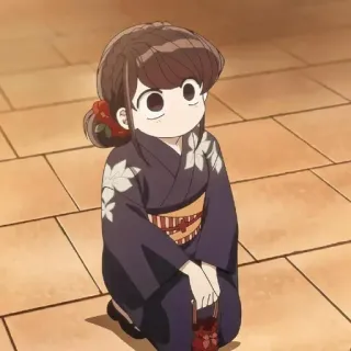 💈 Komi Shouko Komi Can't Communicate Аниме, Komi Can't Communicate, Коми Сёко, мило, девушка, персонаж telegram sticker