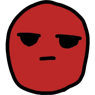 😑 rosso, faccia, espressione, serio, adesivo, cartone animato telegram sticker