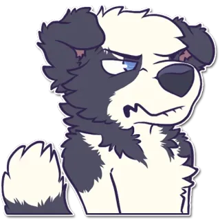 😒 dog, cartoon, animal, sticker, furry, cute whatsapp sticker