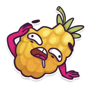🥴 himbeere, frucht, cartoon, aufkleber, lustig, albern telegram sticker