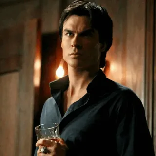 🦇 Damon Salvatore The Vampire Diaries Damon Salvatore, Pamiętniki Wampirów, wampir, Ian Somerhalder, nadprzyrodzone, dramat, serial TV telegram sticker