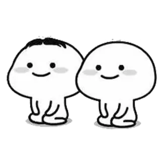 👥 cute, cartoon, kawaii, character, simple, doodle telegram sticker