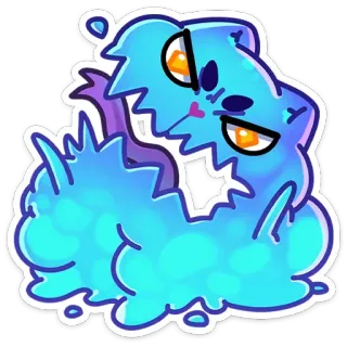 😡 แมว, น่ารัก, สติกเกอร์, สัตว์, สีน้ำเงิน, การ์ตูน telegram sticker