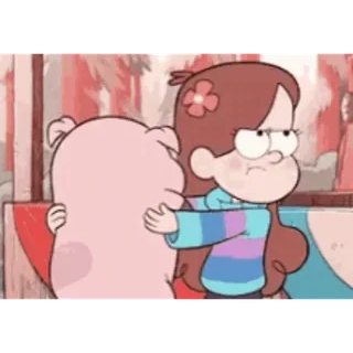 💕 Mabel Pines Gravity Falls cartoon, Mabel Pines, Gravity Falls, pig, Waddles, friendship telegram sticker
