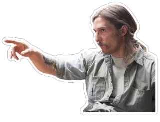 👉 мужчина, указывает, серьезный, Мэттью МакКонахи, актер telegram sticker