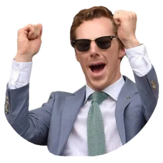 🥳 Benedict Cumberbatch actor, celebration, success, sunglasses, man telegram sticker
