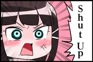 💢 Shut Up anime, girl, angry, meme, shut up, cartoon telegram sticker