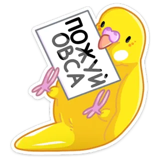 ☺️ ПОЖУЙ ОВСА vogel, parkiet, russisch, beledigend, slang telegram sticker