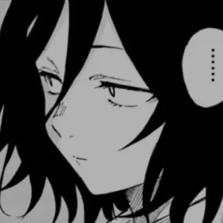 ❄️ ...... anime, manga, portrait, girl, expression, black and white telegram sticker