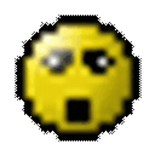 😱 Emoji, Surpris, Jaune, Pixellisé, Expression, Visage telegram sticker