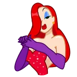 🖕 Jessica Rabbit Who Framed Roger Rabbit cartone animato, capelli rossi, Jessica Rabbit, glamour, animazione telegram sticker