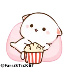 🍿 @FarsiSticker mignon, autocollant, animal, chat, pop-corn whatsapp sticker