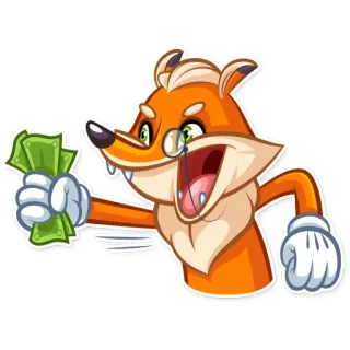 💸 fox, money, cartoon, wealth, rich, success, finance, animal telegram sticker