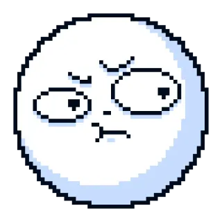 😒 pixel art, annoyed, expression, face, cartoon telegram sticker