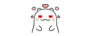 👑 cute, bear, love, hearts, kawaii, cartoon telegram sticker