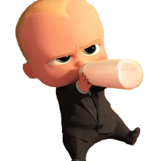 😠 Boss Baby The Boss Baby bébé, costume, boss, dessin animé, drôle, film, animation telegram sticker