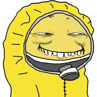 🛡 Cartoon, Schutzanzug, Gelb, Meme, Lustig, Figur telegram sticker