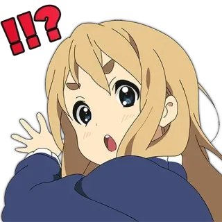 ‼️ Mio Akiyama K-On! Anime, K-On!, Sorpreso, Scioccato, Mio Akiyama telegram sticker