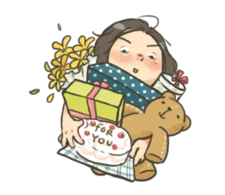 🎁 FOR YOU 선물, 생일, 케이크, 꽃, 테디베어 whatsapp sticker