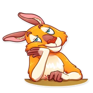 🙄 kelinci, bunny, bosan, kartun, binatang, imut whatsapp sticker