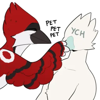 😊 PET PET PET YCH なでる, 漫画, 鳥, リクエスト telegram sticker