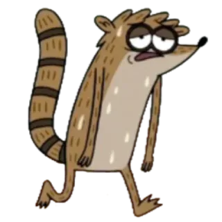 😰 Rigby Regular Show kreskówka, Rigby, szop pracz, Regular Show, postać telegram sticker