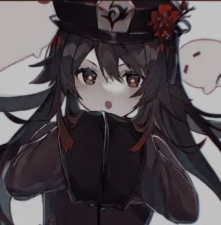 🍎 Hu Tao Genshin Impact Anime, Genshin Impact, Hu Tao, Gra wideo, Postać, Duch telegram sticker
