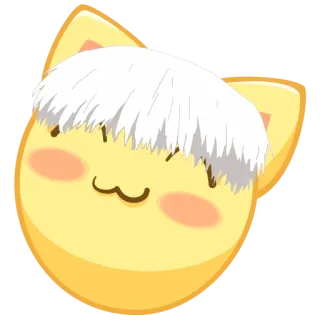 😺 gato, amarelo, anime, kawaii, fofo, adesivo, emoji telegram sticker