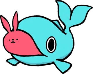 😒 Tier, süß, Hase, Wal, Cartoon whatsapp sticker