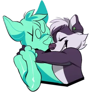 🤗 YOU furry, hug, affectionate, anthropomorphic, cute, embrace telegram sticker