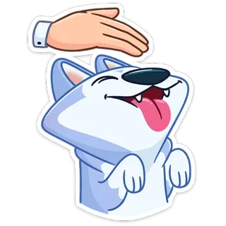 😛 собака, питомец, животное, милый, дружелюбный, рука, погладить, хаски telegram sticker