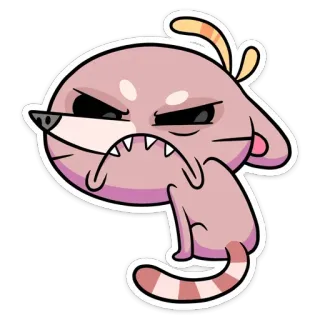 😝 cat, angry, sticker, cartoon, animal, feline whatsapp sticker