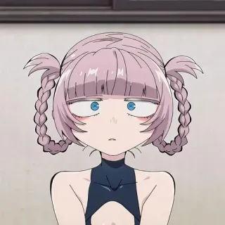 💈 动漫, 女孩, 粉色头发, 双马尾, 可爱, 卡通 telegram sticker
