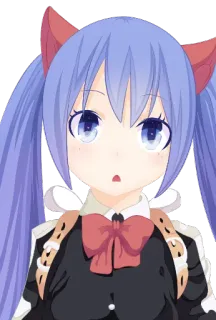 😳 Anime, Mädchen, Charakter, Süß, Zöpfe, Schleife, Halsband, Cartoon telegram sticker