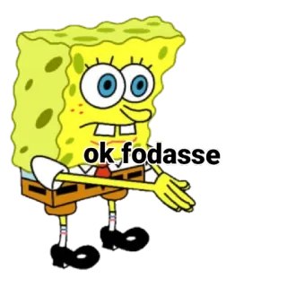 👍 Spongebob Squarepants ok fodasse spongebob, fodasse, ok, meme, cartoon telegram sticker
