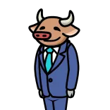 💪 toro, negocios, traje, animal, corbata, dibujos animados telegram sticker