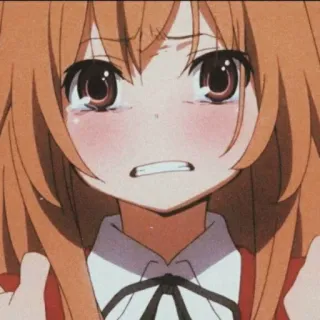 😰 Aisaka Taiga Toradora! อนิเมะ, ร้องไห้, เศร้า, น้ำตา, ผู้หญิง, ตัวละคร, อนิเมชั่น, อารมณ์ whatsapp sticker