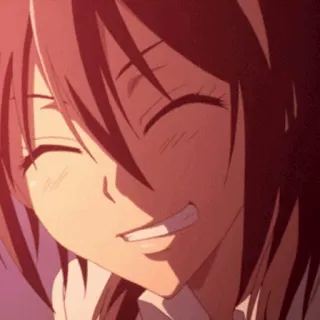 📌 Anime, fröhlich, lächeln, Mädchen, animiert telegram sticker