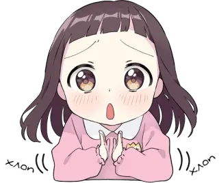 👏 Xiaohai สาวอนิเมะ, น่ารัก, กังวล, ตกใจ, อ้อนวอน telegram sticker