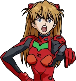 👉 Asuka Langley Soryu Neon Genesis Evangelion anime, manga, character, japanese, girl, red suit telegram sticker
